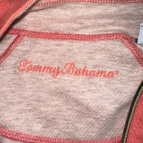 Men's Tommy Bahama 100% Cotton Peach Reversible 1/4 Zip Sweater Size XL - Picture 6 of 10
